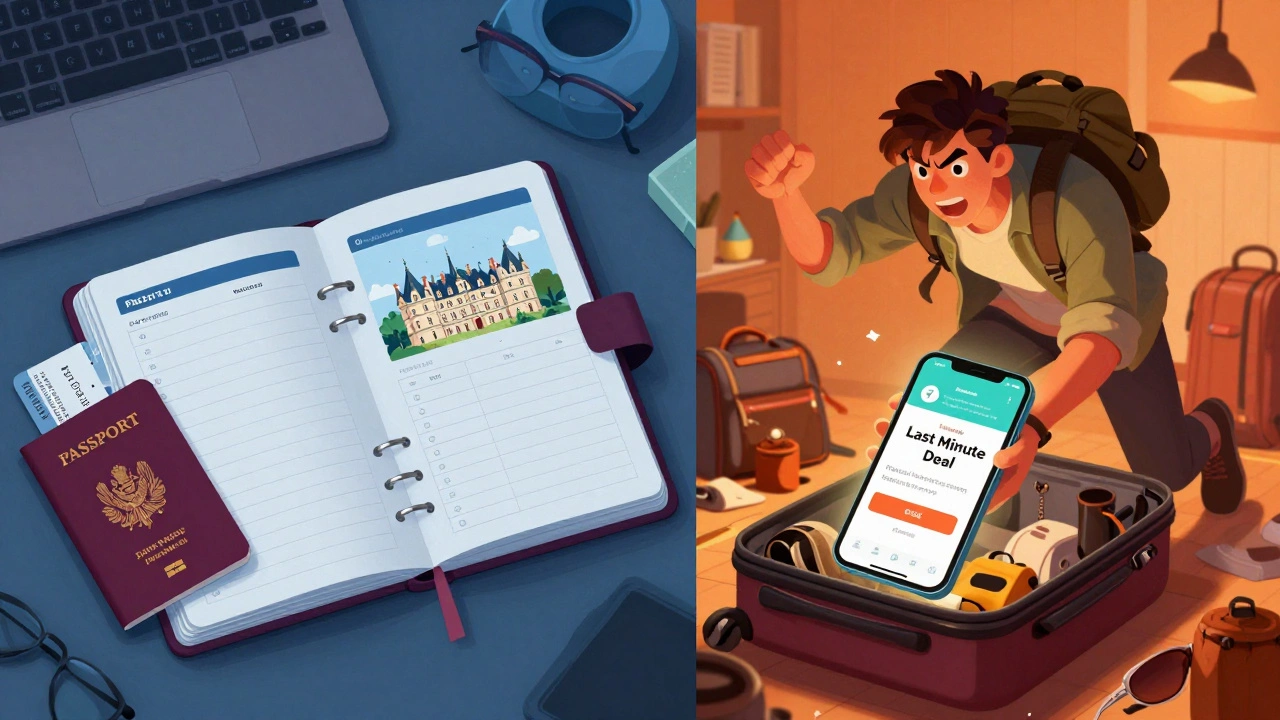 Сравнение организованного планирования и спонтанного сбора в поездку